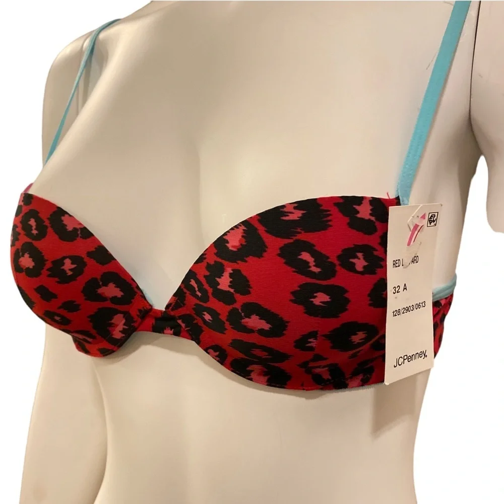 NWT FLIRTITUDE Push Up Bra with Cheetah Print, 32A - Picture 4 of 9